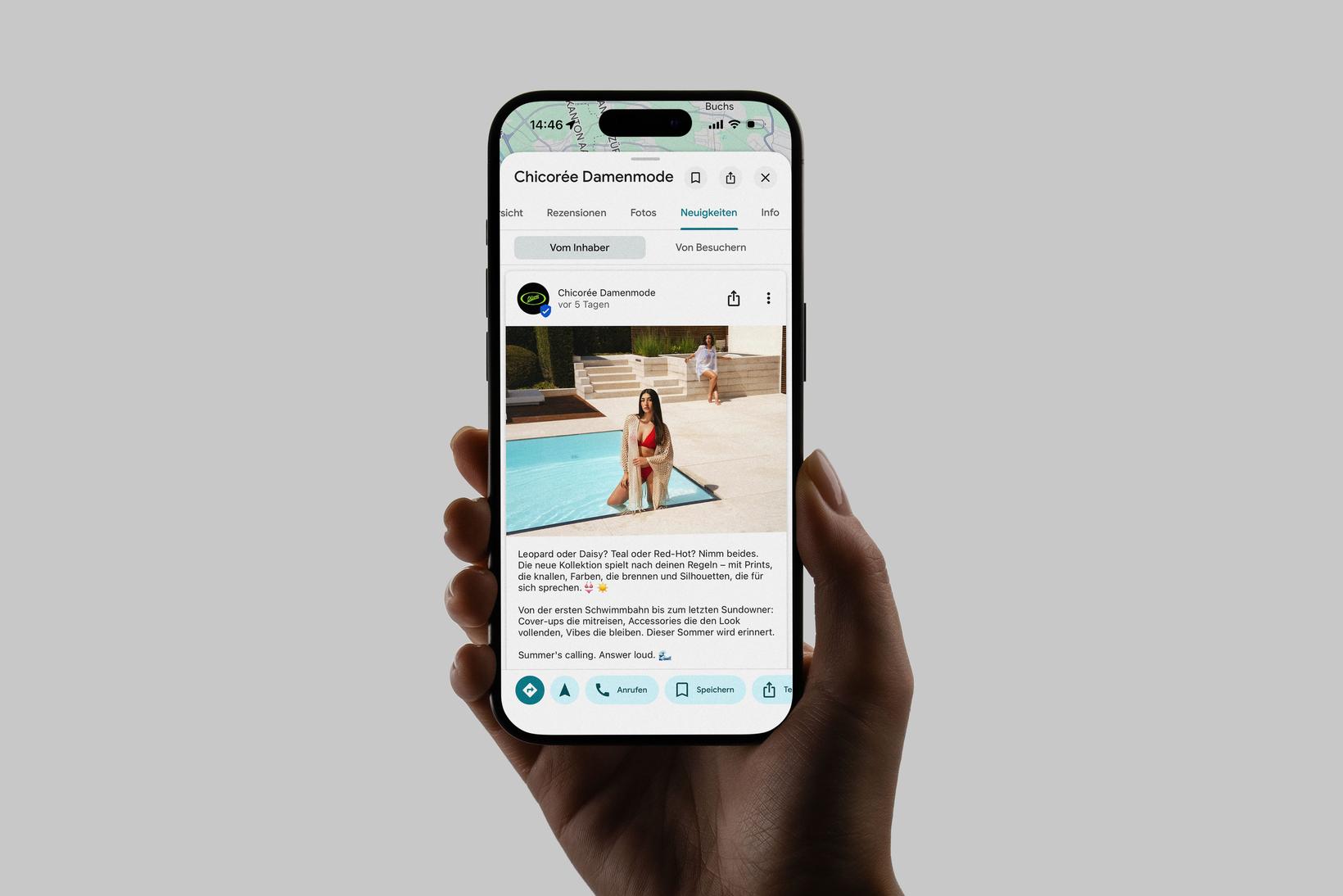 Google-Business-News Fashion Retailer Chicorée Mobile Ansicht