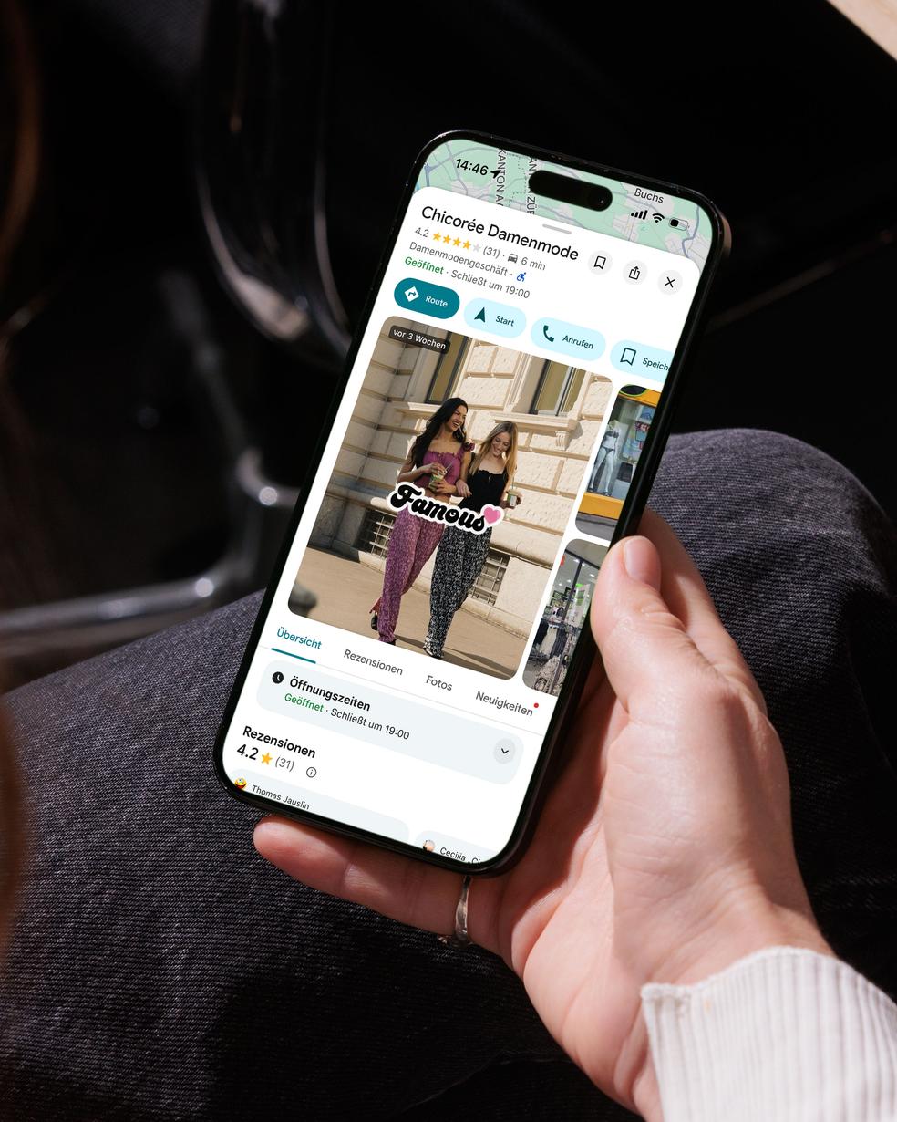 Google-Business-Eintrag Fashion Retailer Chicorée Mobile Ansicht